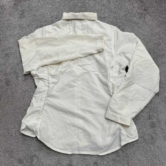 REI UPF 30+ Nylon Button Down Shirt Womens Medium Off White Zip Pocket Outdoor - Picture 2 of 16